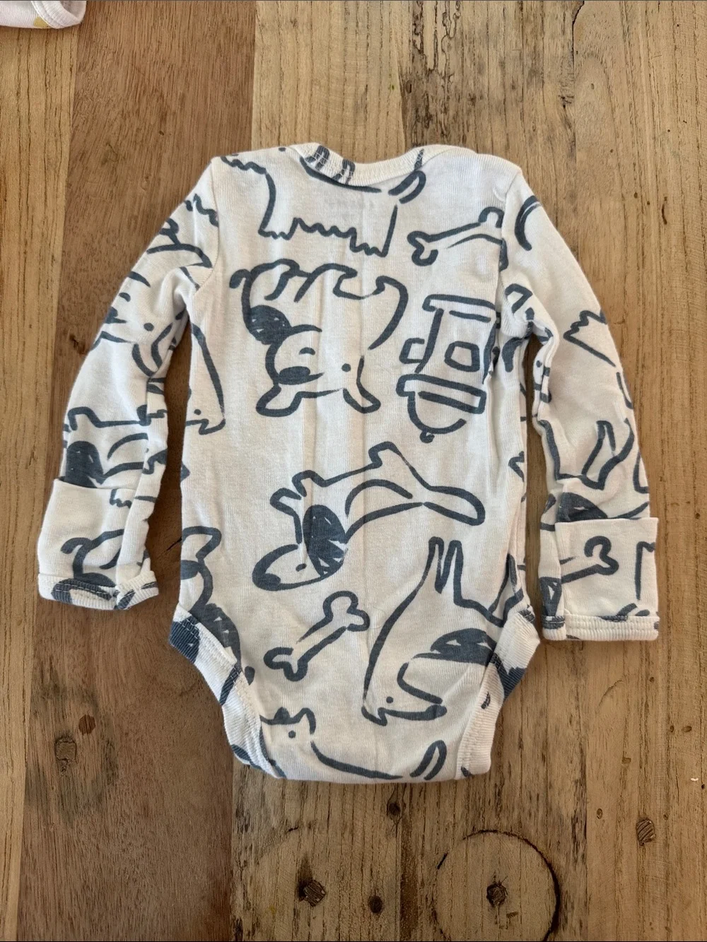 Carter's White Long-Sleeve Bodysuit with Navy Animal Sketches